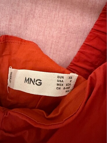 xs Beden Mango kırmızı balon kol elbise