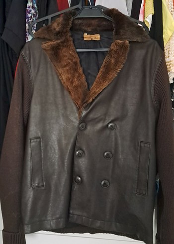 Zara Zara markaKahverengi Kürklü Deri Erkek Ceket, Hırka