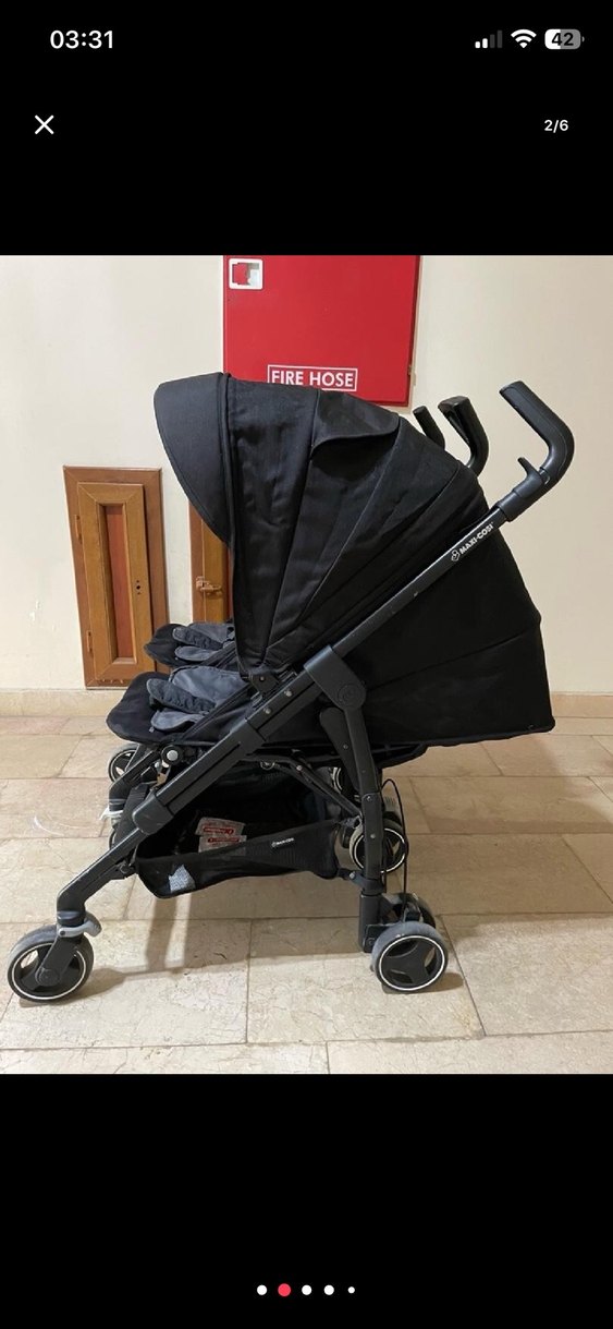 İkizler için Siyah Bebek Arabası - Görsel 3