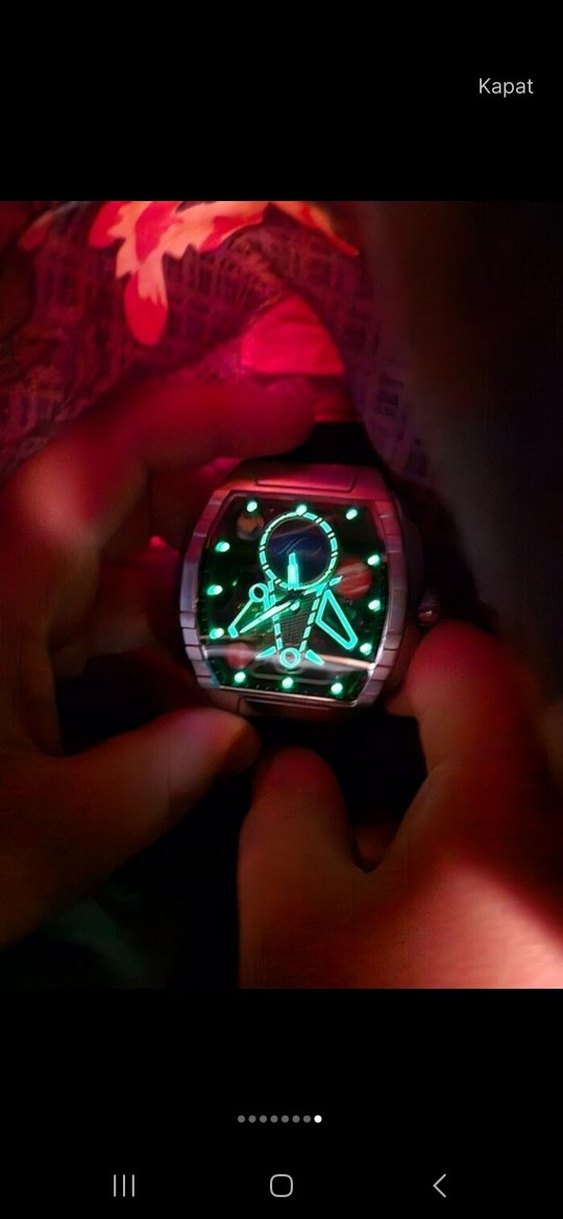 Kurmalı-Otomatik Erkek Biker Saati - Görsel 2