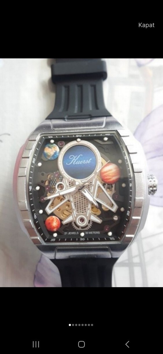 Kurmalı-Otomatik Erkek Biker Saati - Görsel 5