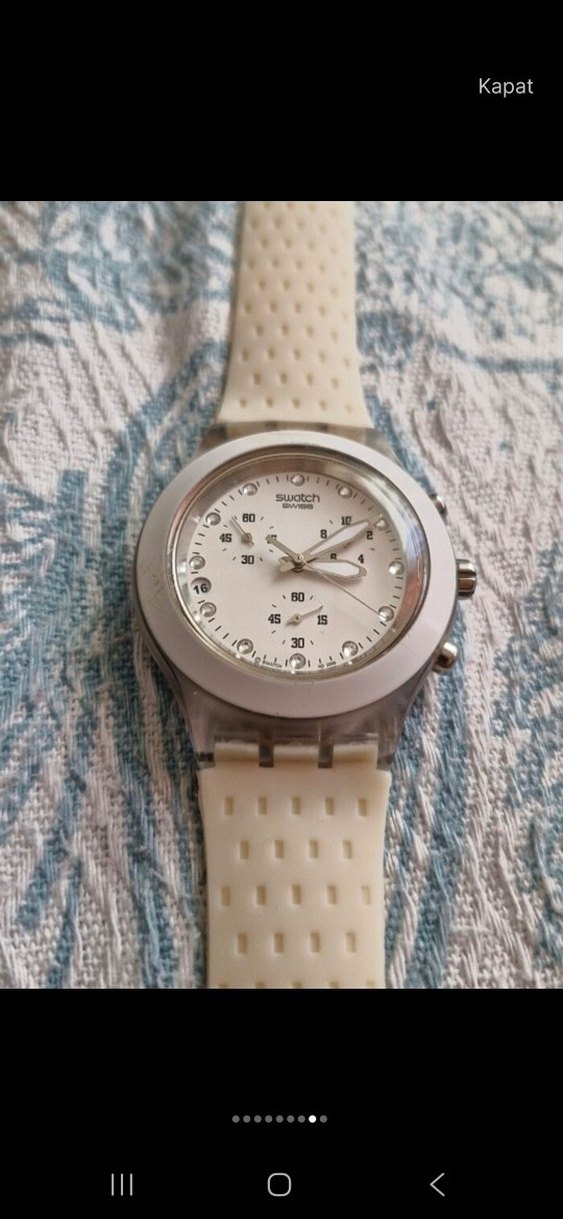 Swatch Kadın Beyaz Vintage Saat - Görsel 5