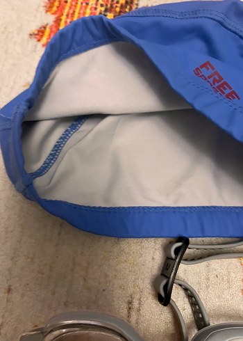 Mavi Baskılı Yüzücü Gözlüğü ve Bone Seti - Görsel 2