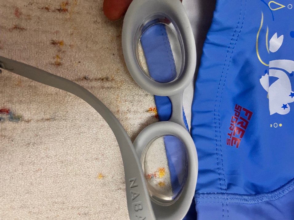 Mavi Baskılı Yüzücü Gözlüğü ve Bone Seti - Görsel 4