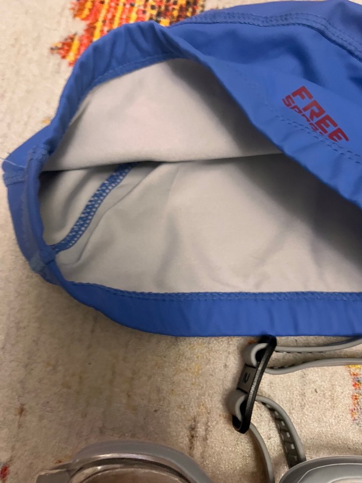 Mavi Baskılı Yüzücü Gözlüğü ve Bone Seti - Görsel 2