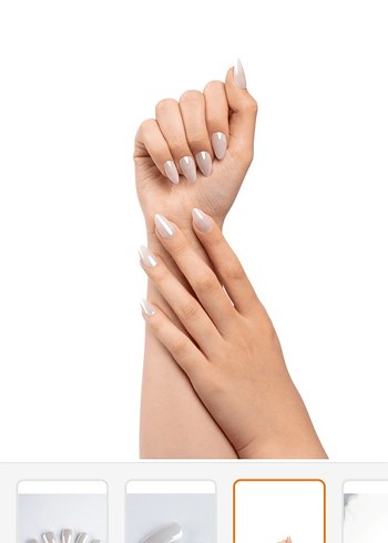 Gri Beyaz Parlak Takma Tırnak Seti - Görsel 2