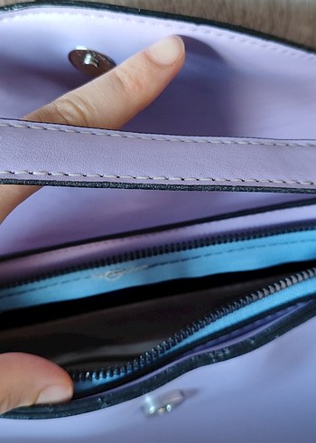 Mor Deri Kemerli Kadın Çanta - Görsel 4