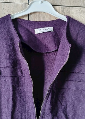 Mor Kemerli Uzun Ceketi - Görsel 3