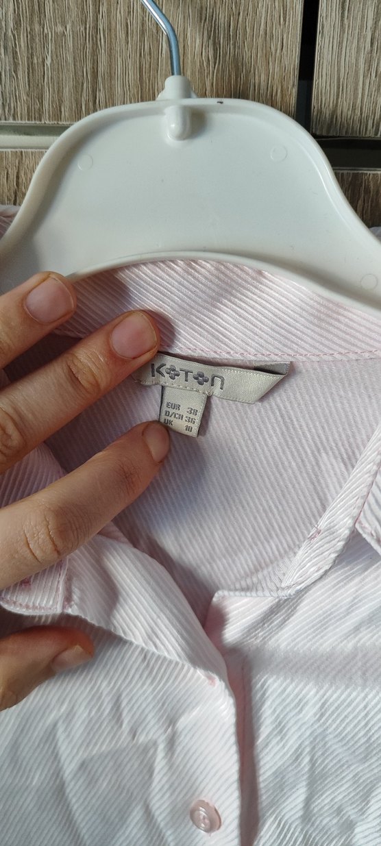 Pembe Keten Uzun Kollu Kadın Gömlek - Görsel 3