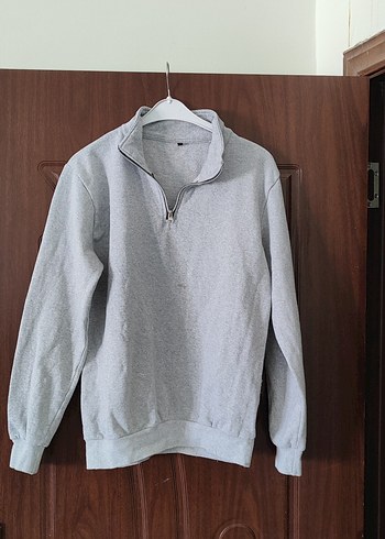 Gri Kadın Sweatshirt, Uzun Kollu, Salaş Kesim - Görsel 4