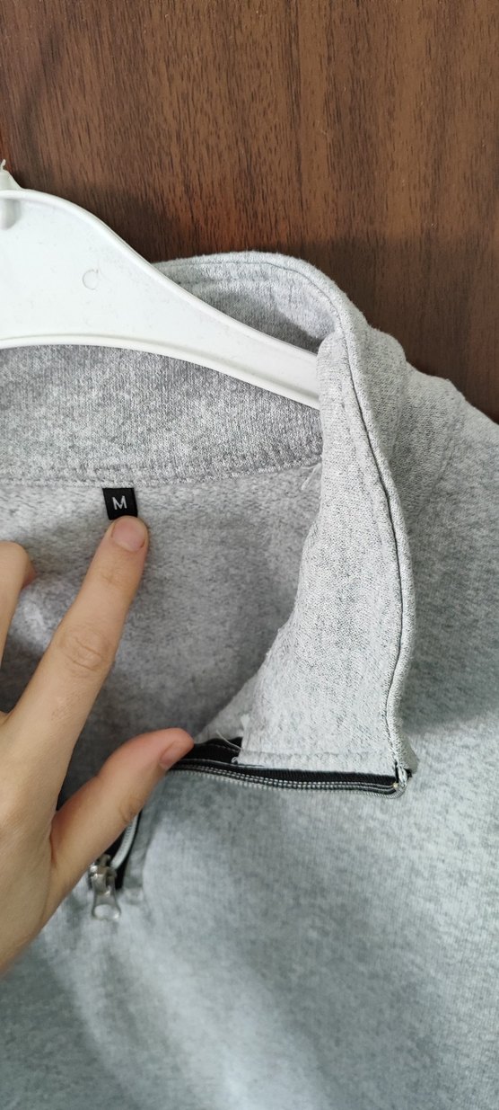 Gri Kadın Sweatshirt, Uzun Kollu, Salaş Kesim - Görsel 3