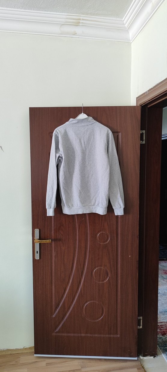 Gri Kadın Sweatshirt, Uzun Kollu, Salaş Kesim - Görsel 2