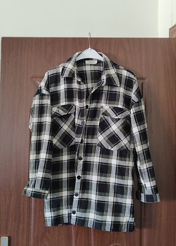 Kadın Kareli Düğmeli Gömlek - Görsel 2