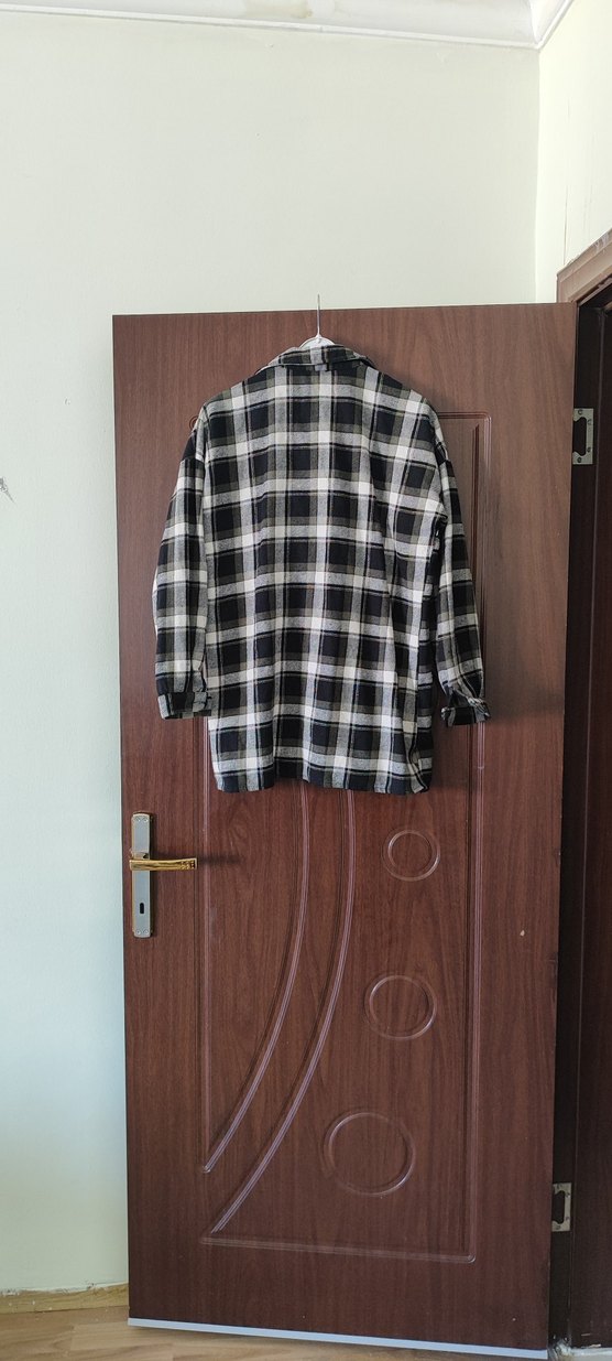 Kadın Kareli Düğmeli Gömlek - Görsel 4