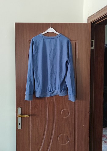 Mavi Baskılı Uzun Kollu unisex Sweatshirt - Görsel 4