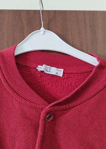 Koyu Kırmızı Düğmeli Erkek Sweatshirt - Görsel 3