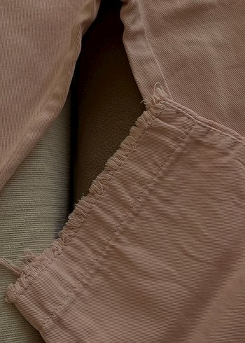 Toz Pembe Kadın Keten Rahat Kesim Pantolon - Görsel 5