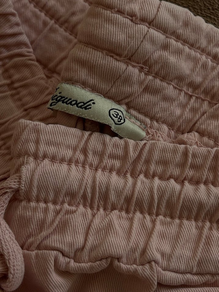 Toz Pembe Kadın Keten Rahat Kesim Pantolon - Görsel 2