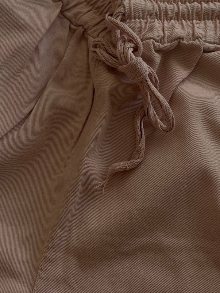 Toz Pembe Kadın Keten Rahat Kesim Pantolon - Görsel 3