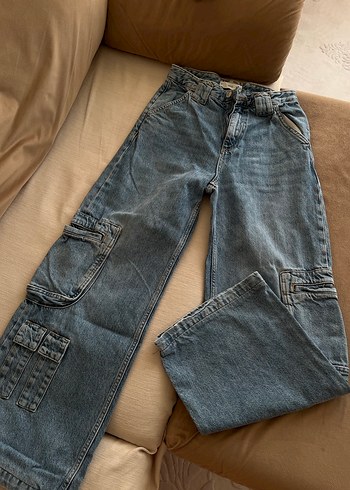 Kadın Bol Kesim Kot Pantolon - Görsel 2