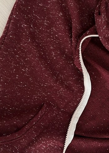 Bordo Fermuarlı Hırka - Görsel 3