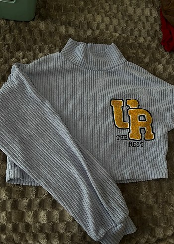 Gri Baskılı Örgü Kadın Sweatshirt - Görsel 2