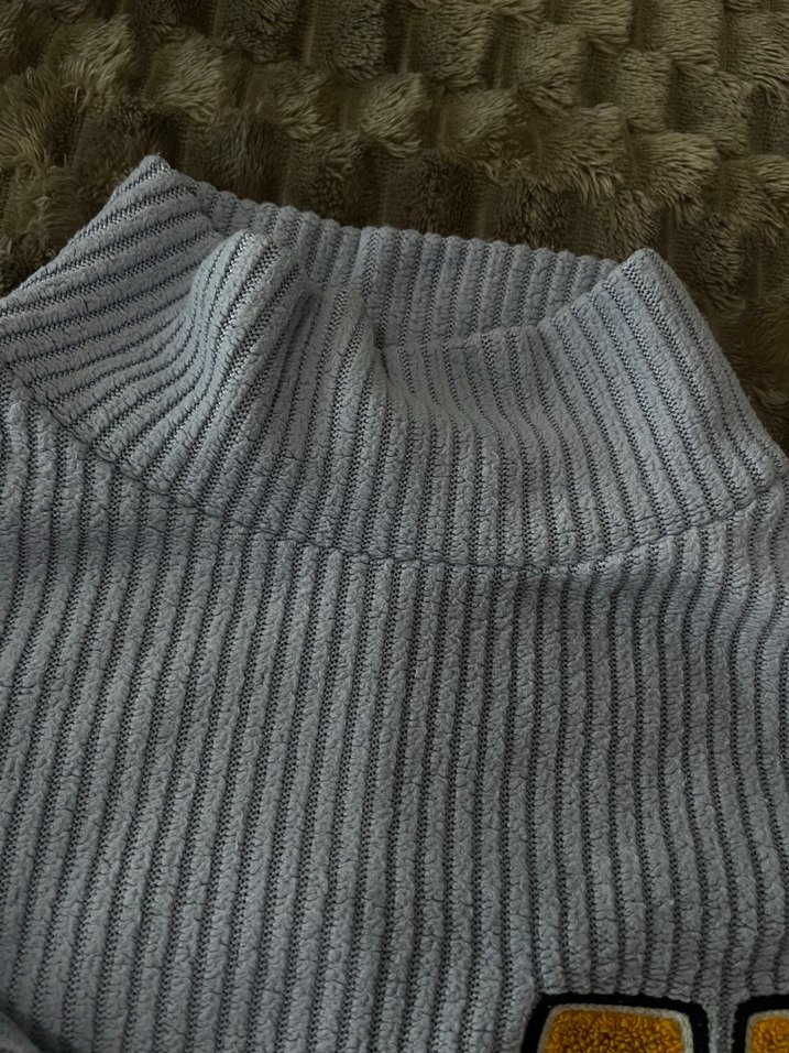 Gri Baskılı Örgü Kadın Sweatshirt - Görsel 4