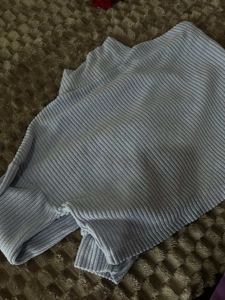 Gri Baskılı Örgü Kadın Sweatshirt - Görsel 5