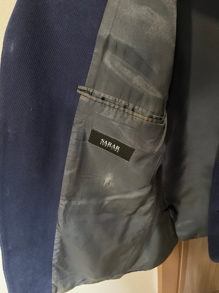 SARAR Düğmeli Lacivert Erkek Ceket - Görsel 3