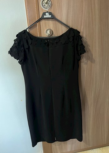 Siyah Desenli Kısa Kollu Uzun Elbise - Görsel 7