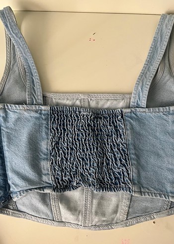 Bershka Kadın Mavi Denim Büstiyer