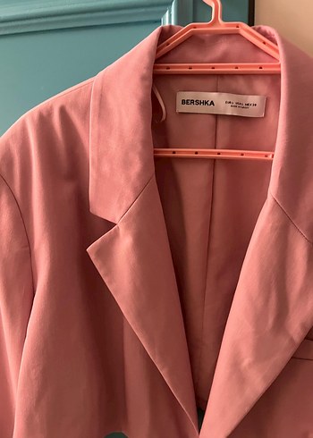 Pembe Midi Kadın Blazer Ceket