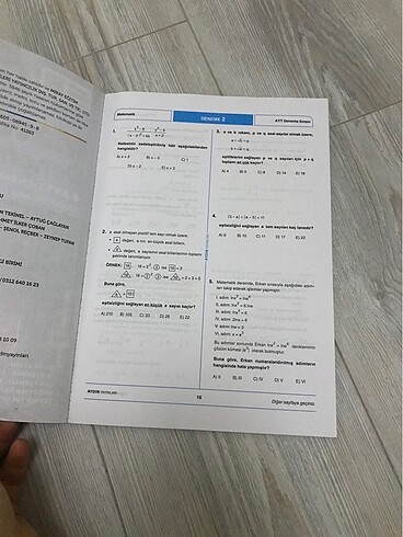  Matematik deneme ayt