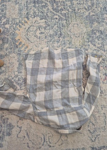 Gri Pamuklu Uzun Kollu Gömlek - Görsel 4