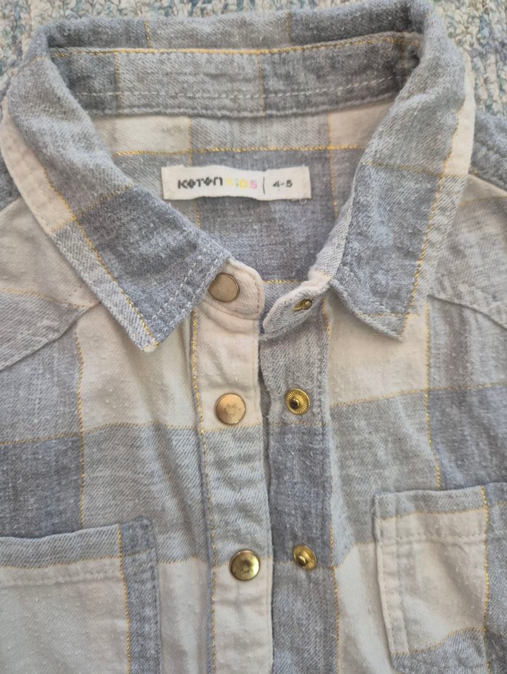 Gri Pamuklu Uzun Kollu Gömlek - Görsel 2