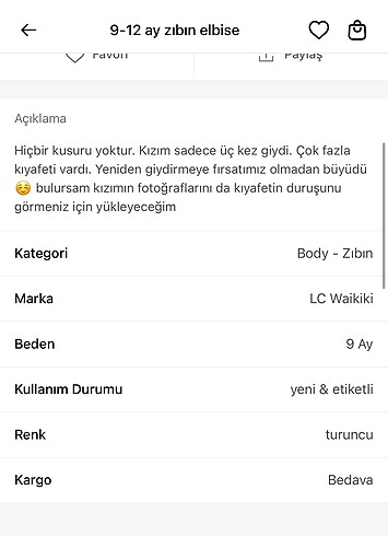 9 Ay Beden Elbise - zıbın
