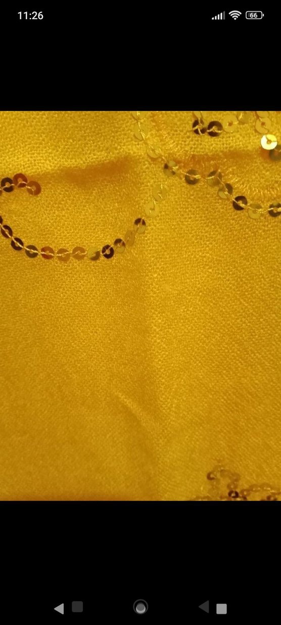 Boncuk İşlemeli Sarı Kadın Şal - Görsel 3