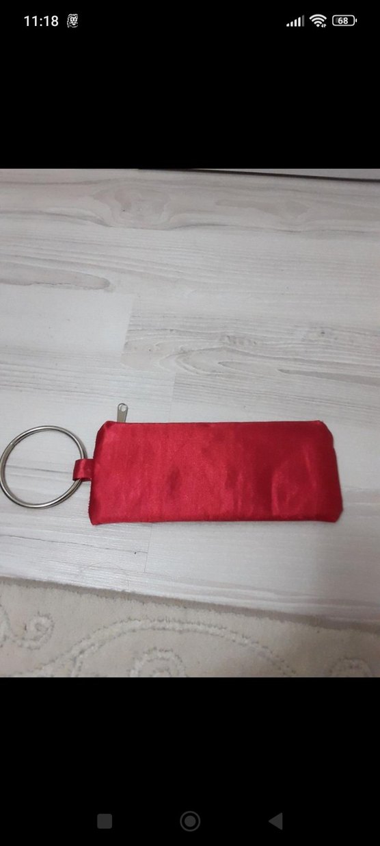 Kırmızı Fermuarlı Kadın Makyaj Çantası - Görsel 2