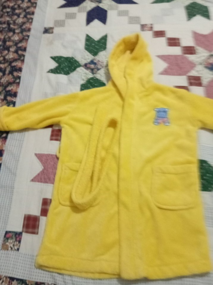 Sarı Baskılı Erkek Çocuk Bornoz - Görsel 2