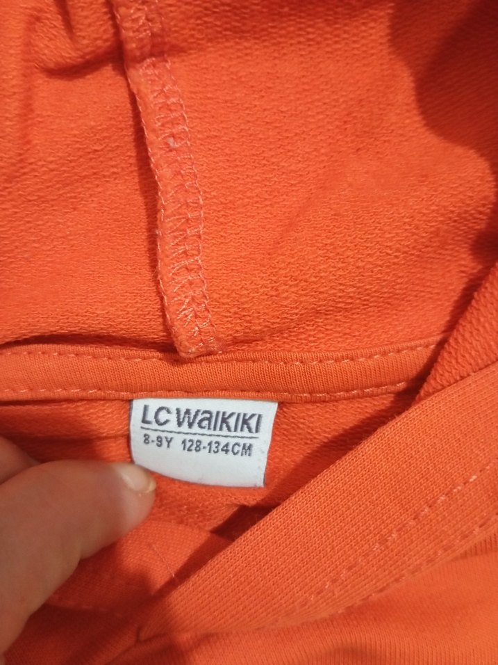 Turuncu Kapüşonlu Fermuarlı Erkek Sweatshirt - Görsel 2