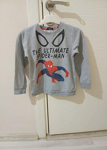 Erkek Çocuk Spiderman Baskılı Gri Sweatshirt - Görsel 2