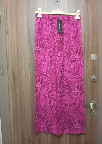 Pembe Bağlama Desenli Kadın Pantolon