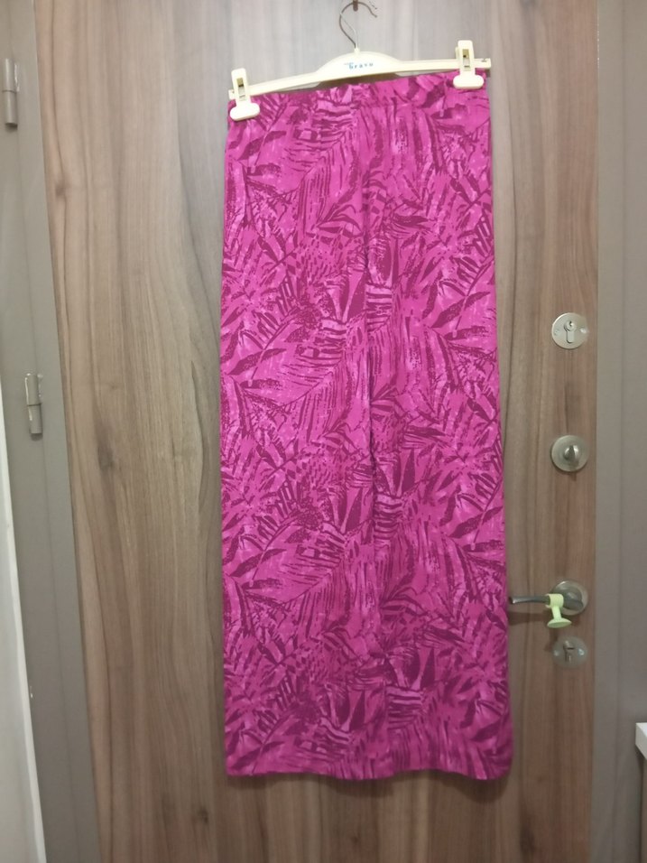 Pembe Bağlama Desenli Kadın Pantolon - Görsel 3