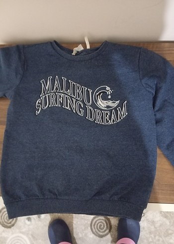 Erkek Çocuk Mavi Denim Sweatshirt - Görsel 3