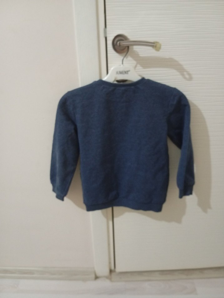 Erkek Çocuk Mavi Denim Sweatshirt - Görsel 2