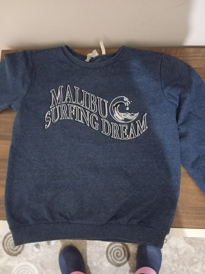 Erkek Çocuk Mavi Denim Sweatshirt - Görsel 3