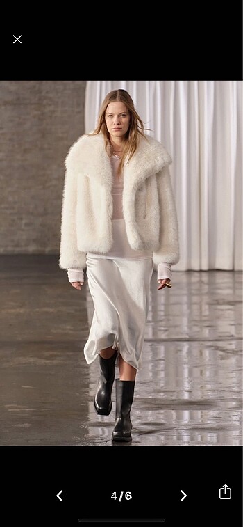 Zara ZW Collection Beyaz Kürk