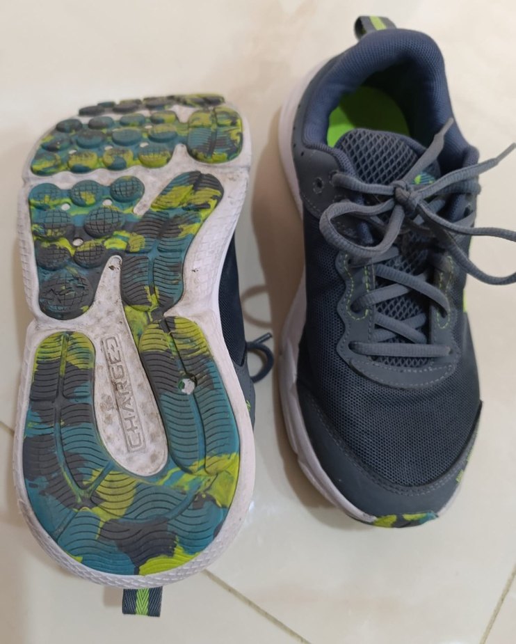 Gri Erkek Spor Ayakkabı Velcro Detaylı - Görsel 4