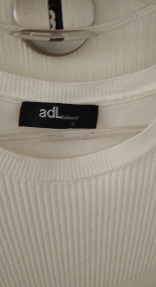 Beyaz Kadın Kısa Kollu Pamuklu Kazak - Görsel 3