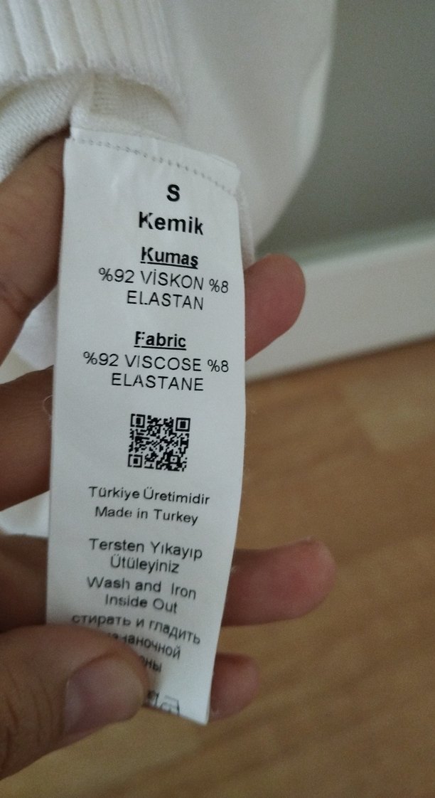 Beyaz Kadın Kısa Kollu Pamuklu Kazak - Görsel 5